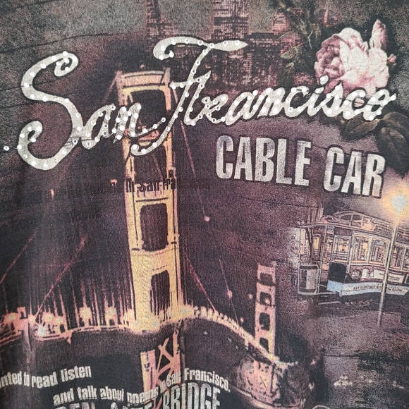 Y2k Bedazzled Graphic Tee Christopher & Banks Size Small - Picture 5 of 11